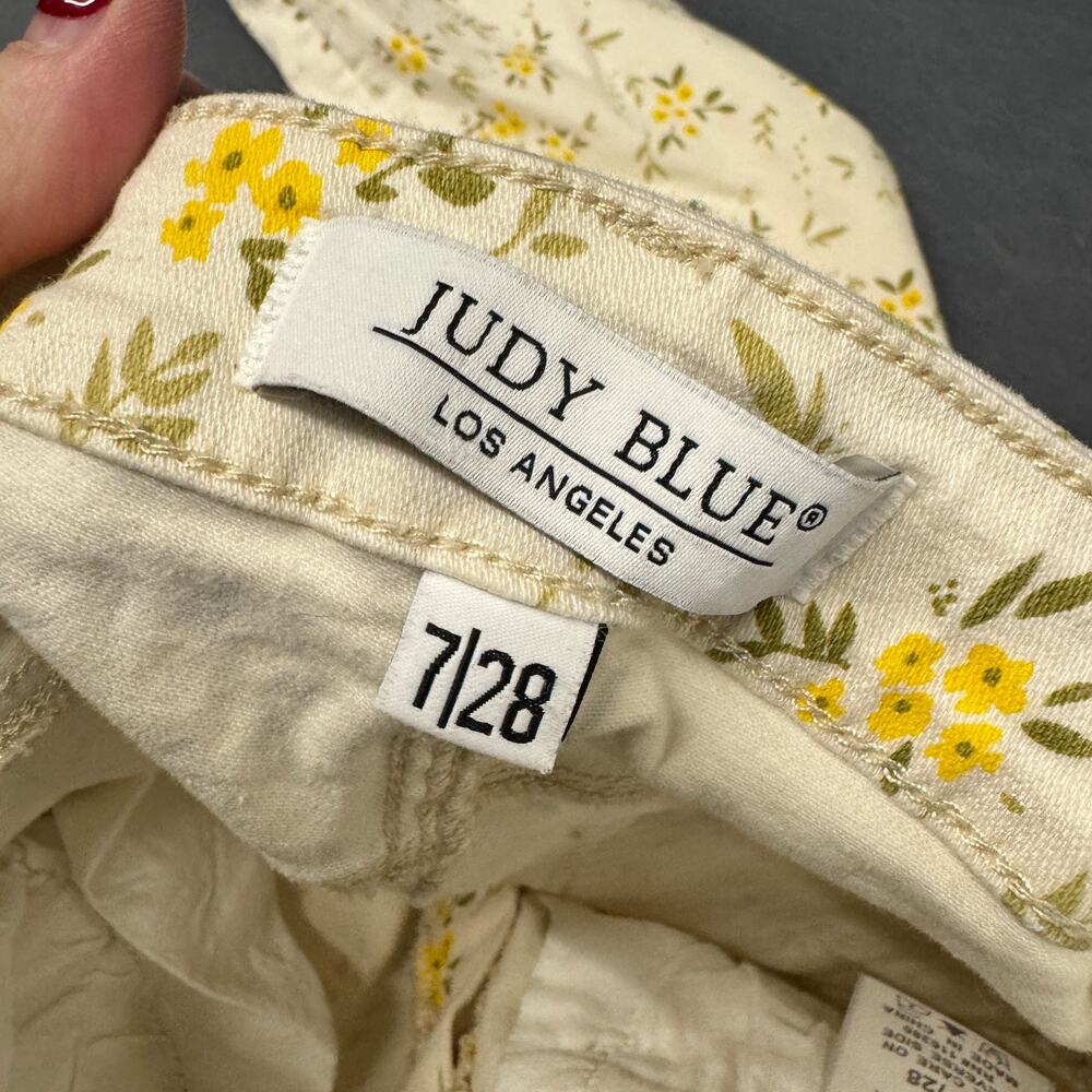 Judy Blue Jeans Womens 7 / 28 Skinny Fit Denim Golden Meadow Floral 26" Inseam - Picture 5 of 12